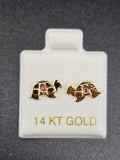 14K Gold Earrings - Turtle