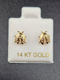 14K Gold Earrings - Ladybug