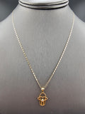 14k Gold Chain w/Pendant - Hamsa Hand