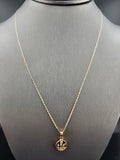 14k Gold Chain w/Pendant - Leaves