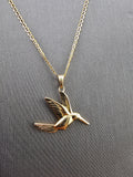 14k Gold Chain w/Pendant - Hummingbird