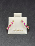 14K Gold Earrings - Huggie Hoops
