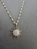 14k Gold Chain w/Pendant - Sun