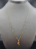 14k Gold Chain w/Pendant - Moon
