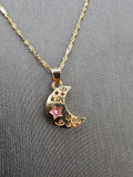 14k Gold Chain w/Pendant - Moon