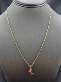 14k Gold Chain w/Pendant - Moon