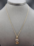 14k Gold Chain w/Pendant - Heart w/Butterfly