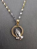 14k Gold Chain w/Pendant - Preying Hands