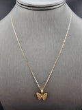 14k Gold Chain w/Pendant - Butterfly