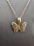 14k Gold Chain w/Pendant - Butterfly