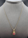 14k Gold Chain w/Pendant - Bear