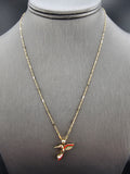 14k Gold Chain w/Pendant - Hummingbird