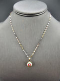 14k Gold Chain w/Pendant - Red Evil Eye