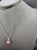 14k Gold Chain w/Pendant - Red Evil Eye
