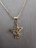 14k Gold Chain w/Pendant - Hummingbird