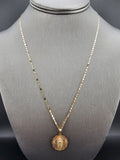 14k Gold Chain w/Pendant & Earrings - Virgin Mary