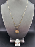 14k Gold Chain w/Pendant & Earrings - Virgin Mary