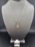 14k Gold Chain w/Pendant & Earrings - Virgin Mary