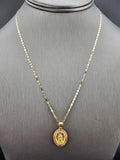 14k Gold Chain w/Pendant & Earrings - Virgin Mary