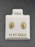 14k Gold Chain w/Pendant & Earrings - Virgin Mary