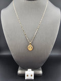 14k Gold Chain w/Pendant & Earrings - Virgin Mary