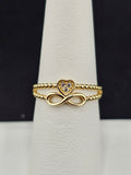 14K Gold Ring - Heart w/Infinity