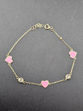 14k Gold Bracelet - Hearts