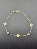 14k Gold Bracelet - Hearts