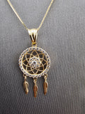 14k Gold Chain w/Pendant - Dream Catcher