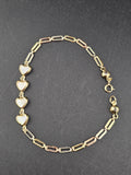14k Gold Bracelet - Hearts