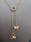 14k Gold Necklace - Butterfly w/Heart