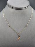 14k Gold Necklace - Moon w/Stars