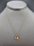 14k Gold Necklace - Moon & Sun