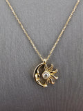 14k Gold Necklace - Moon & Sun