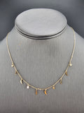 14k Gold Necklace - Star, lightning bolt and Moon