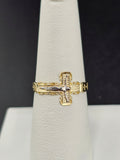 14K Gold Ring - Jesus on Cross