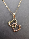 14k Gold Chain w/Pendant - Hearts