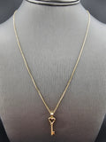 14k Gold Chain w/Pendant - Heart Key