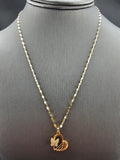 14k Gold Chain w/Pendant - Heart w/Butterfly