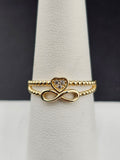 14K Gold Ring - Infinity w/Heart