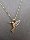 14k Gold Chain w/Pendant - Hummingbird