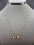 14k Gold Necklace - Heart, clover, elephant and evil eye