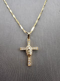 14k Gold Chain w/Pendant - Virgin Mary on Cross