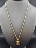 14k Gold Chain w/Pendant - Jesus on Anchor