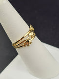 14K Gold Ring - Three Elephants