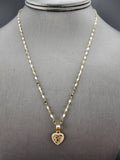 14k Gold Chain w/Pendant - Heart Nugget