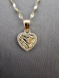 14k Gold Chain w/Pendant - Heart Nugget