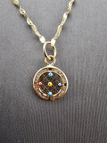 14k Gold Chain w/Pendant - Evil Eyes