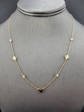 14k Gold Necklace - Double Sided Butterfly