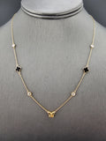 14k Gold Necklace - Double Sided Butterfly